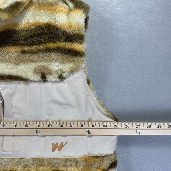 Without Walls Men's Large Hipster Striped Mushroom Sherpa Vest Urban Outfitters - Picture 14 of 16